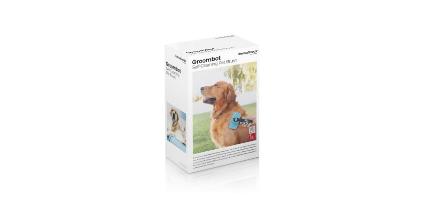 Cepillo ergonómico para mascotas con púas retráctiles