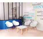 Table basse Woody H.40 x L.60 x P.60 cm piètement bois massif