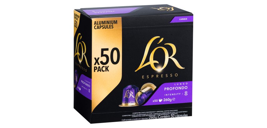 Coffee capsules L'Or Espresso Lungo Profondo - Box of 50