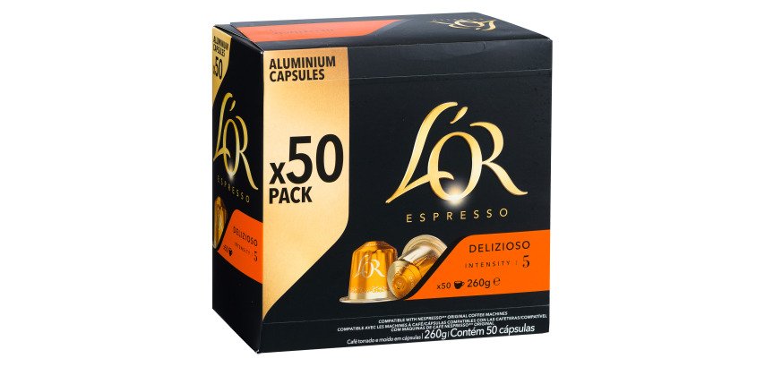 Kaffeekapseln L'Or Espresso Delizioso - Pack mit 50 Stück