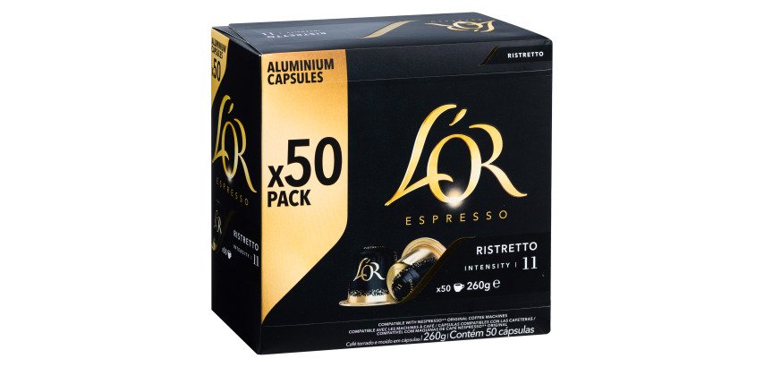 Kaffeekapseln L'Or Espresso Ristretto - Pack mit 50 Stück