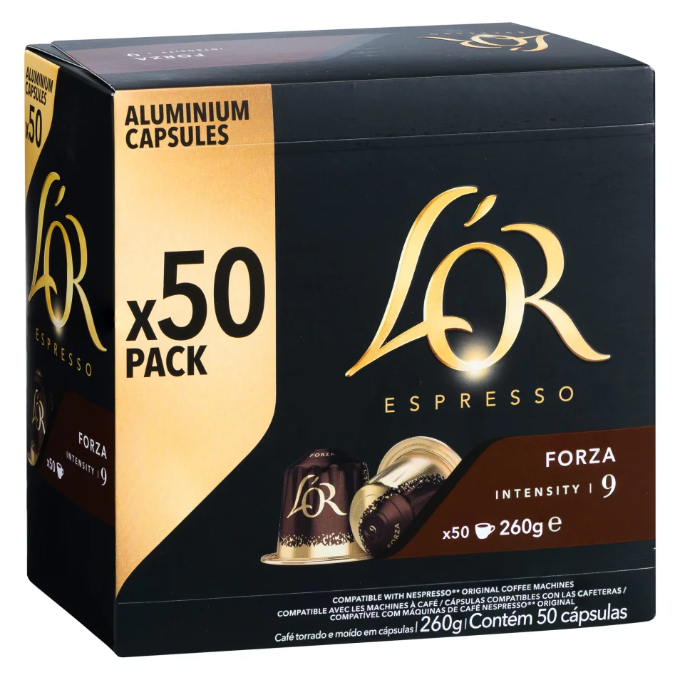 Capsules de café L'Or Espresso Forza - Boîte de 50 sur