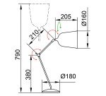 Lampe de bureau Led Pratik Aluminor - 6.5 W - 2 Axes d'articulation