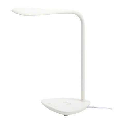 Lámpara de sobremesa Shelby blanca - con cargador de inducción QI