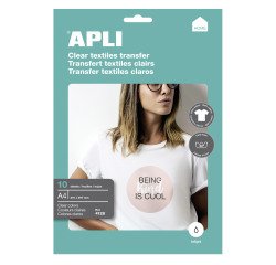 Papel transfer A4 prendas blancas Apli 10 hojas