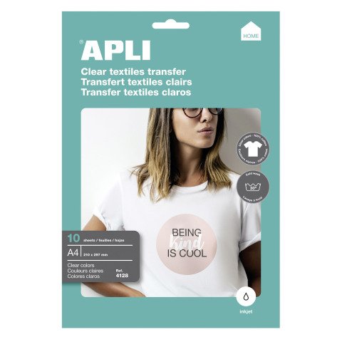 Papel transfer A4 prendas blancas Apli 10 hojas