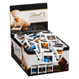 Carrés chocolat noir Excellence Lindt - Boîte distributrice de 1 kg - 100 pièces