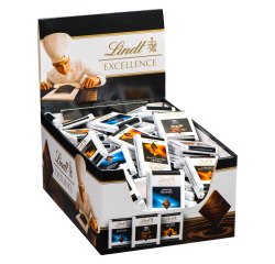 Carrés chocolat noir Excellence Lindt - Boîte distributrice de 1 kg - 100 pièces