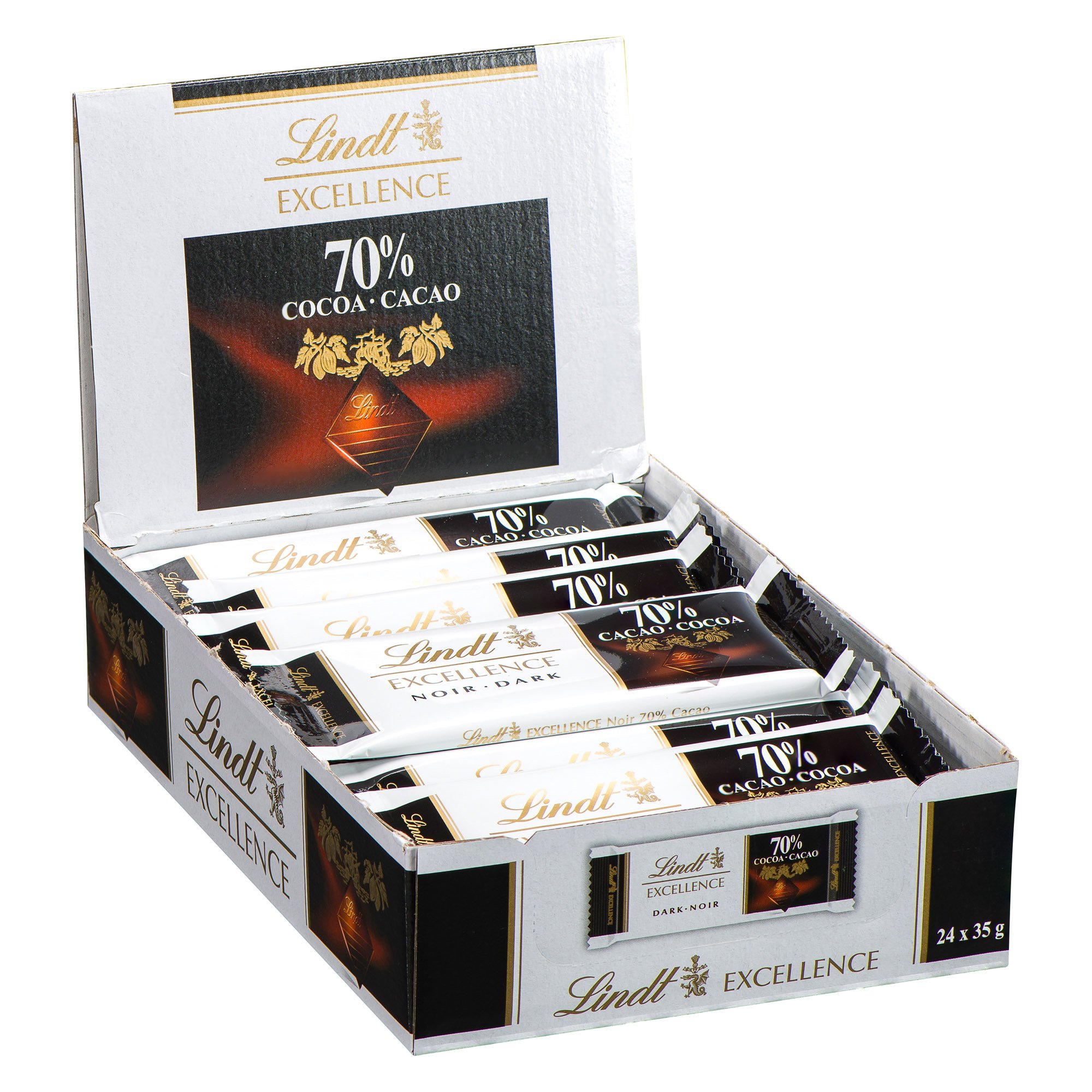 Mini tablette chocolat noir 70 % Excellence Lindt - 35 g sur maxiburo.fr