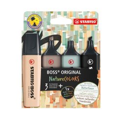 Subrayador Stabilo Boss colores surtidos nature - Paquete de 4