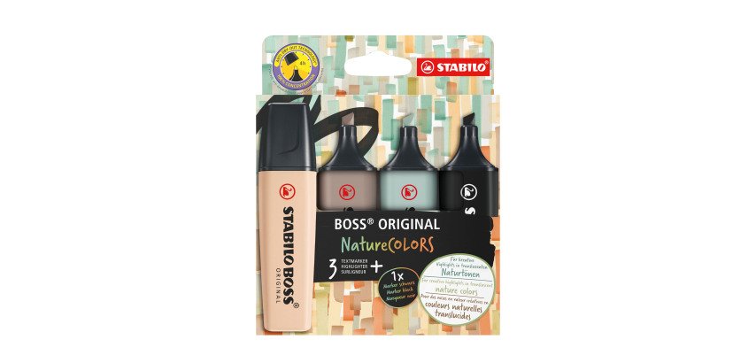 Highlighter Stabilo Boss assorted colors - Pack of 4