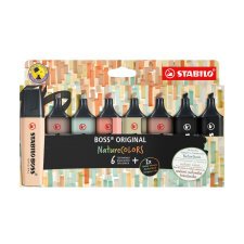 Surligneur Stabilo Boss couleurs assorties nature - Pochette de 8