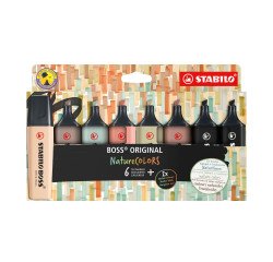 Subrayador STABILO Boss colores surtidos nature - Paquete de 8