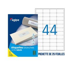 Adhesive label Agipa 119603 white 50 x 25 mm multi-purpose - Pack of 1100