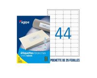 Etiquette adhésive Agipa 119603 blanche 50 x 25 mm multi-usage - Pochette de 1100
