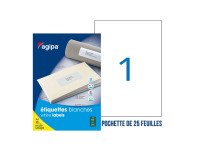 Zelfklevend etiket Agipa 119643 wit 210 x 297 mm multifunctioneel - hoesje van 25 stuks