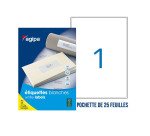 Etiquette adhésive Agipa 119620 blanche 199,6 x 289,1 mm multi-usage - Pochette de 25