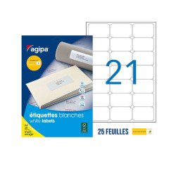Adhesive label Agipa 119613 white 38.1 x 63.5 mm multi-purpose