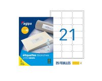 Adhesive label Agipa 119613 white 38.1 x 63.5 mm multi-purpose