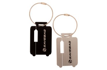 Juego de 2 portaetiquetas de aluminio para maletas Savebag