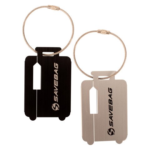 Juego de 2 portaetiquetas de aluminio para maletas Savebag