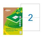 Etiquettes adresse recyclées 210 x 148,5 mm Agipa 101194 blanches multi-usages - Boîte de 200