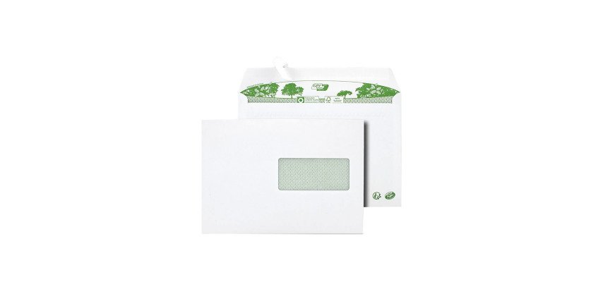 Enveloppe 162 x 229 mm ERAPURE 80 g avec fenêtre - Boîte de 200