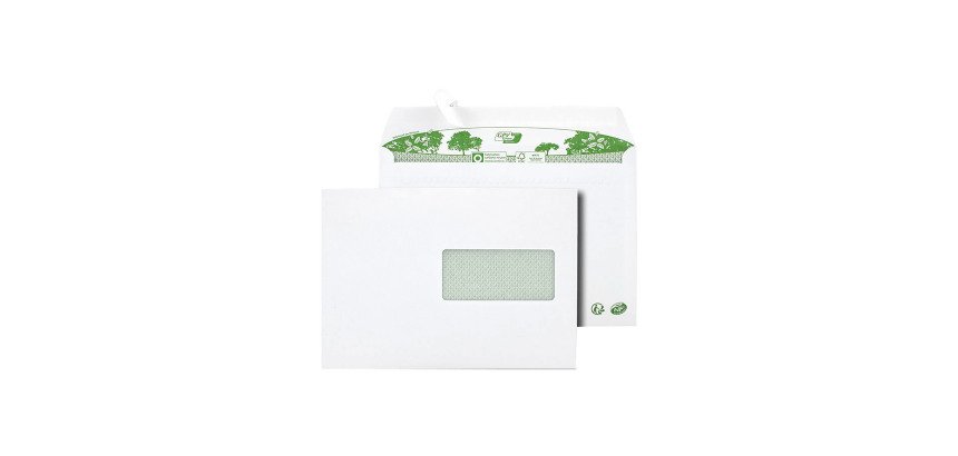 Enveloppe 162 x 229 mm ERAPURE 80 g avec fenêtre - Boîte de 200
