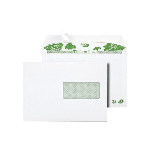 Sobre reciclado ERAPURE 162 x 229 mm 80 g con ventana - Caja de 200