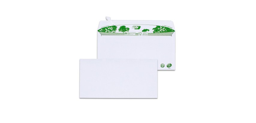 Enveloppe recyclée 110 x 220 mm ERA PURE GPV 80 g sans fenêtre blanche - 2 Boîtes de 200
