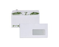 Umschlag Recycling 110 x 220 mm ERA PURE GPV 80 g mit Fenster 45 x 100 weiß - Packung mit 200 + 1 kostenlose Packung