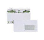 Enveloppe recyclée 110 x 220 mm ERA PURE GPV 80 g avec fenêtre 45 x 100 blanche - Boîte de 200