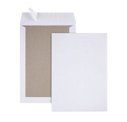 Bolsas con protección trasera de cartón kraft blanco 120 g GPV 229 x 324 sin ventana - Caja de 25