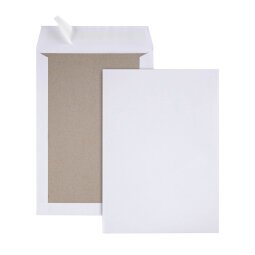 Pochette dos carton kraft blanc 120 g GPV 229 x 324 sans fenêtre - Boîte de 25