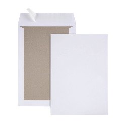 Pochette dos carton kraft blanc 120 g GPV sans fenêtre - Boîte de 25