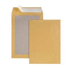 Bolsas con protección trasera de cartón kraft marrón 120 g GPV 229 x 324 sin ventana - Caja de 100