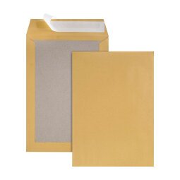 Pochette dos carton kraft brun 120 g GPV 229 x 324 sans fenêtre - Boîte de 100