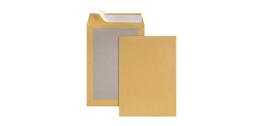 Pochette dos carton kraft brun 120 g GPV 229 x 324 sans fenêtre - Boîte de 100