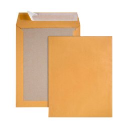 Pochette dos carton kraft brun 120 g GPV 260 x 330 sans fenêtre - Boîte de 100