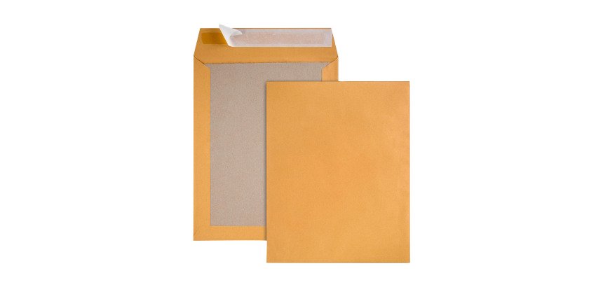 Pochette dos carton kraft brun 120 g GPV 260 x 330 sans fenêtre - Boîte de 100