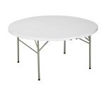Table pliante ronde avec poignée ALIZEE L 154 x H 74 blanche