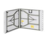 Table pliante rectangulaire avec poignée ALIZEE L 182 x H 74 x P 75 cm blanche