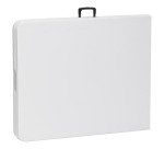 Table pliante rectangulaire avec poignée ALIZEE L 182 x H 74 x P 75 cm blanche