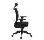 Chaise de bureau ERGO MOOV' - Tissu et maille - Dossier haut avec soutien lombaire - Appui-tête - Accoudoirs - Mécanisme synchrone avec réglage profondeur d'assise