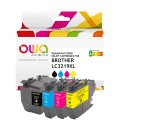 Pack 4 cartouches OWA noir et couleurs compatible BROTHER 3219XL pour imprimante jet d'encre