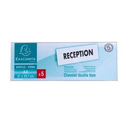 Portanome da tavolo orizzontale cristallo 300x105mm (A4 piegato) Exacompta - Conf. da 5