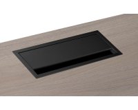 Tapa pasacables metálica rectangular An. 24 x Fon 10 cm para mesa Ecla 