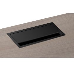 Tapa pasacables metálica rectangular An. 24 x Fon 10 cm para mesa Ecla 