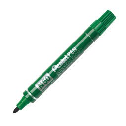 Pentel N50 Permanent Marker Medium Bullet 2.5 mm Black Waterproof Pack of 12