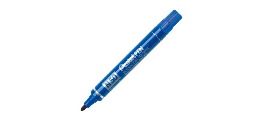 Marcatore permanente Pentel N50 fusto in metallo punta tonda 12 pezzi